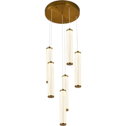 Charm 6x10W CCT LED 6lt Pendant Brass