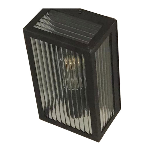 Chicago Reeded Glass IP44 Exterior Light Black