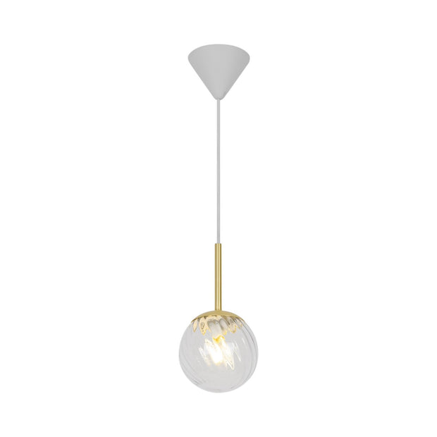 Chisell 15 Pendant Brass and Textured Glass