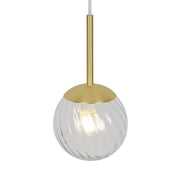 Chisell 15 Pendant Brass and Textured Glass