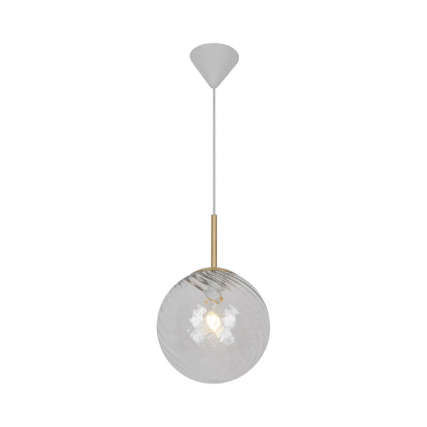 Chisell 25 Pendant Brass and Textured Glass