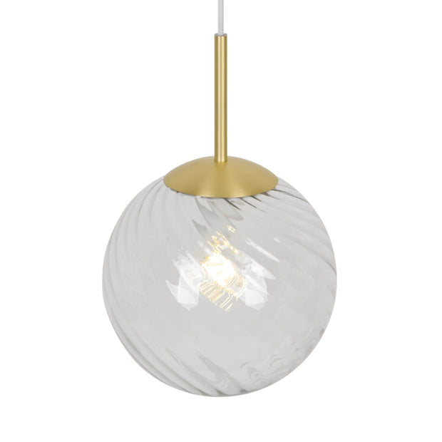 Chisell 25 Pendant Brass and Textured Glass