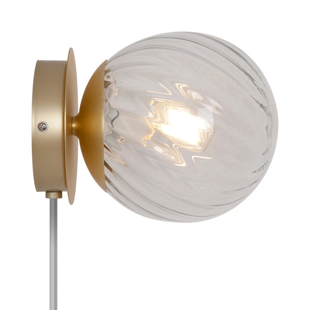 Chisell Wall Light Brass and Textured Glass