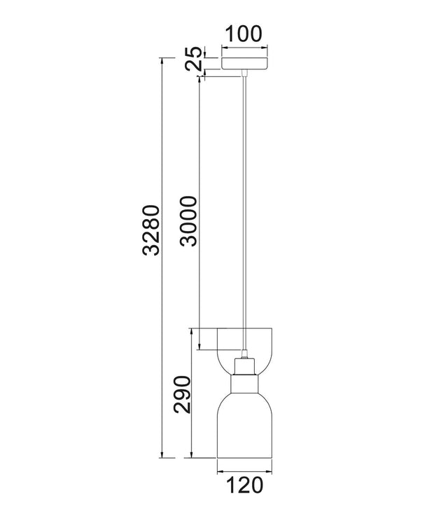 Clessidra Pendant Smoke Glass with Chrome