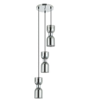 Clessidra 3lt Pendant Smoke Glass with Chrome