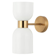 Clessidra 2lt Wall Light Opal Glass with Brass