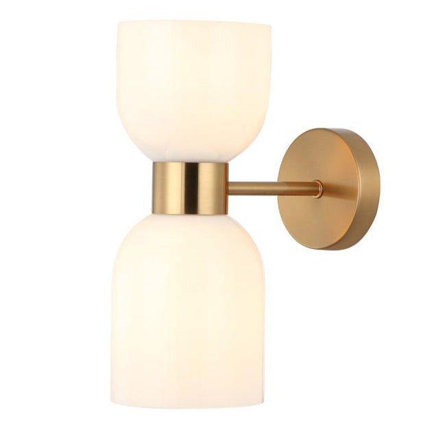 Clessidra 2lt Wall Light Opal Glass with Brass