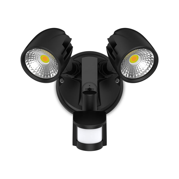 24W Twin Security Spot W/Sensor IP54 Black