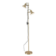 CORELLI 2x6w GU10 LED Antique Brass Floor Lamp