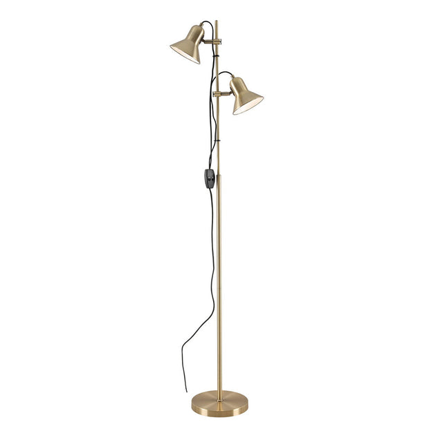 CORELLI 2x6w GU10 LED Antique Brass Floor Lamp