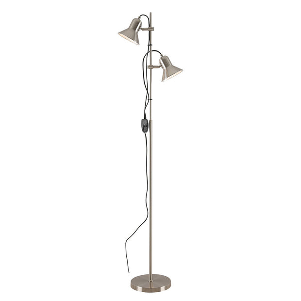 CORELLI 2x6w GU10 LED Nickel Floor Lamp