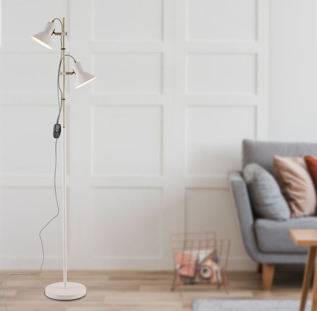 CORELLI 2x6w GU10 LED White Floor Lamp