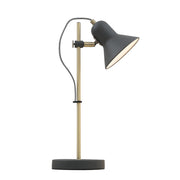 CORELLI GU10 Dark Grey and Antique Brass Desk Lamp