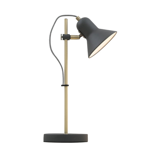 CORELLI GU10 Dark Grey and Antique Brass Desk Lamp