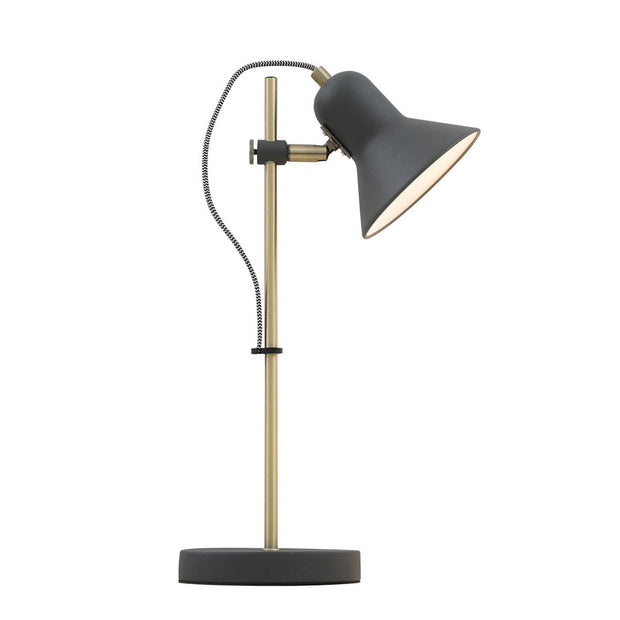 CORELLI GU10 Dark Grey and Antique Brass Desk Lamp