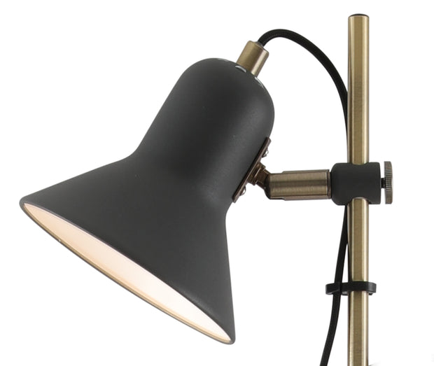CORELLI GU10 Dark Grey and Antique Brass Desk Lamp