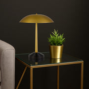 CORVUS Antique Brass and Dark Coffee Base 2xE27 Touch Lamp