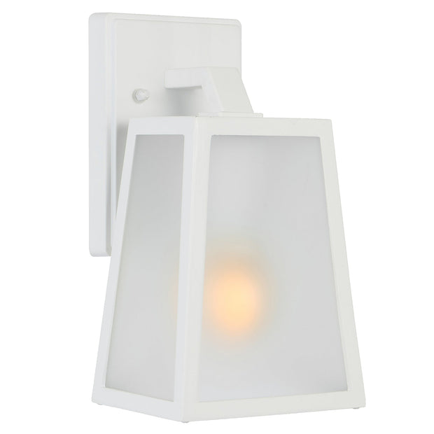 Cosca E27 IP43 Exterior Wall Light Small White/Frost