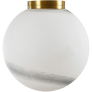 Crest Orb 120mm IP44 Wall Light Brass with Alabaster