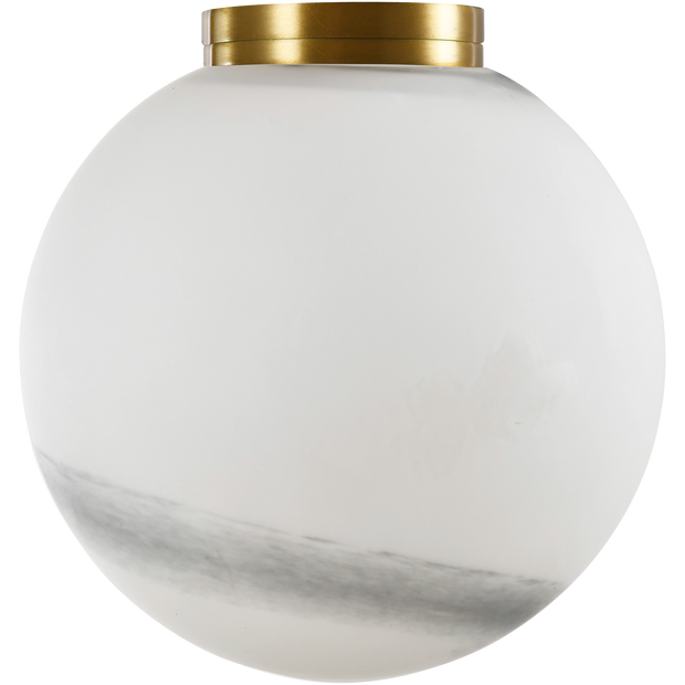 Crest Orb 120mm IP44 Wall Light Brass with Alabaster