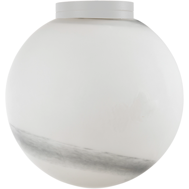 Crest Orb 120mm IP44 Wall Light White with Alabaster