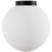 Crest Orb 120mm IP44 Wall Light Black with Opal