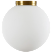 Crest Orb 120mm IP44 Wall Light Brass with Opal