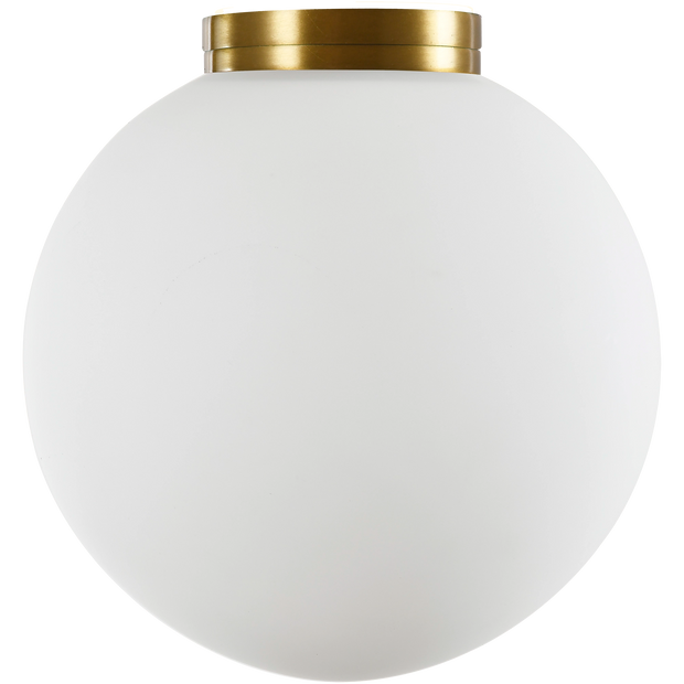 Crest Orb 120mm IP44 Wall Light Brass with Opal