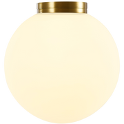 Crest Orb 120mm IP44 Wall Light Brass with Opal