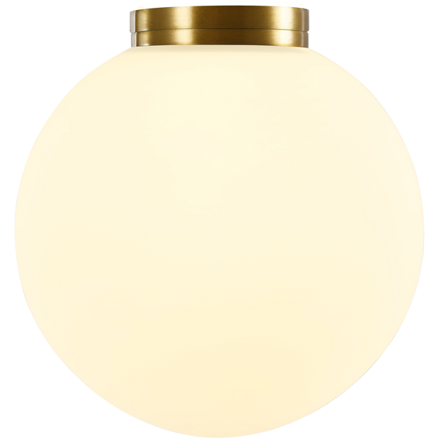 Crest Orb 120mm IP44 Wall Light Brass with Opal