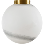 Crest Orb 140mm IP44 Wall Light Brass with Alabaster