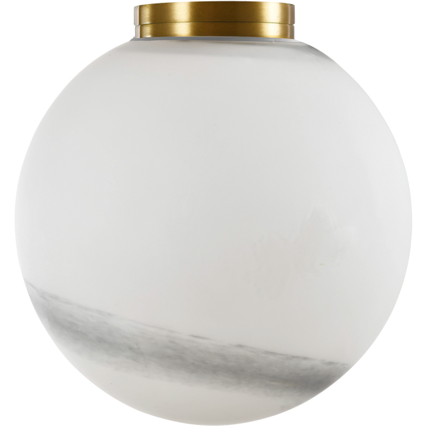 Crest Orb 140mm IP44 Wall Light Brass with Alabaster