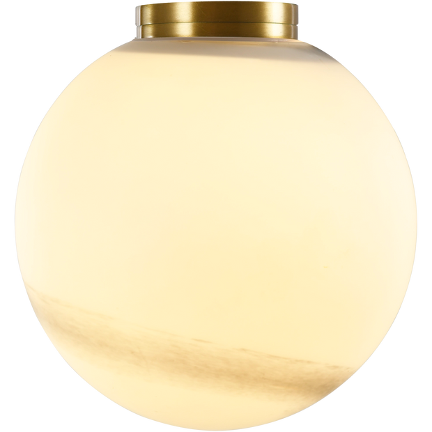 Crest Orb 140mm IP44 Wall Light Brass with Alabaster