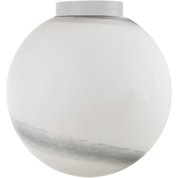 Crest Orb 140mm IP44 Wall Light White with Alabaster