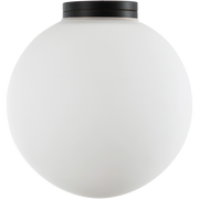 Crest Orb 140mm IP44 Wall Light Black with Opal