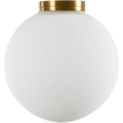 Crest Orb 140mm IP44 Wall Light Brass with Opal