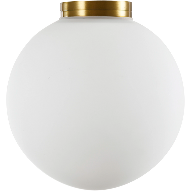 Crest Orb 140mm IP44 Wall Light Brass with Opal