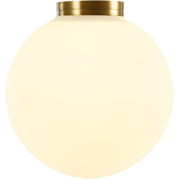 Crest Orb 140mm IP44 Wall Light Brass with Opal