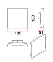 Cristal 13w CCT LED IP65 Wall Light White