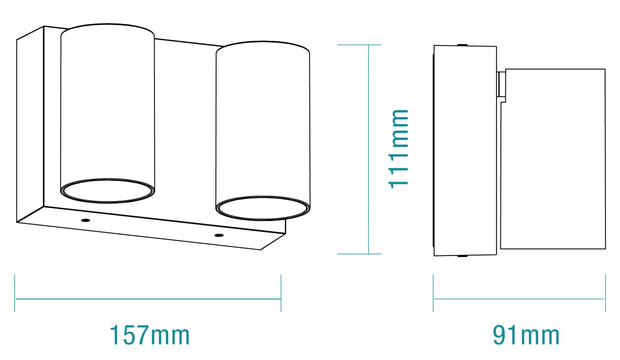 Capri CCT LED Double Spot 2 x 9W IP65 Exterior White