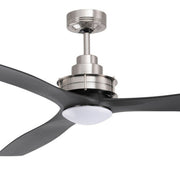 Clarence 56 Ceiling Fan Brushed Chrome and Black with 13w LED Light