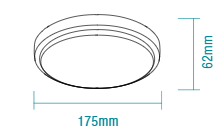 Cove 10w CCT LED 175mm Round Bunker Light