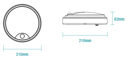 Cove 15w CCT LED 210mm Round Bunker Light w Sensor