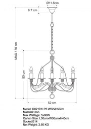 Candice 5lt Traditional French Candelabra Black