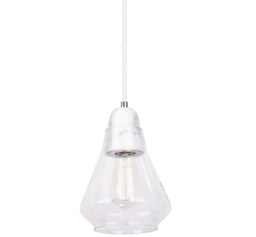 Ellise Marble and Glass Pendant White