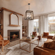 Dalton 4lt Pendant Black with Walnut Timber