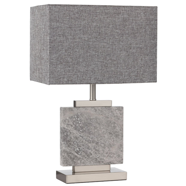 Dana Table Lamp Nickel and Grey Marble
