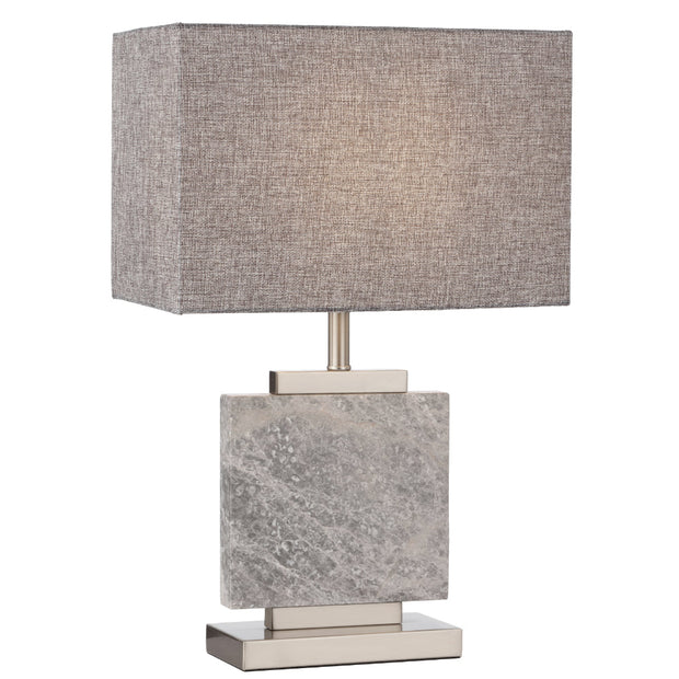 Dana Table Lamp Nickel and Grey Marble