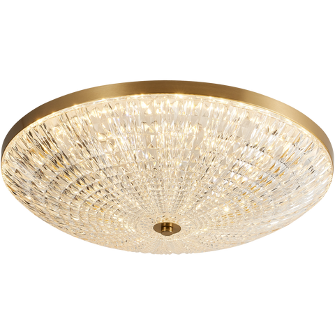 Darter 48w CCT LED 480mm Crystalline Close to Ceiling Light Gold