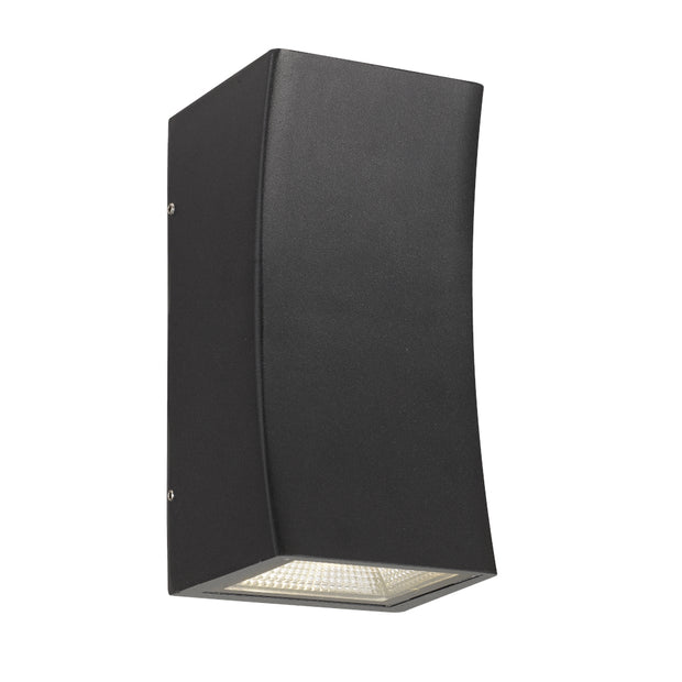 DASH 2x7w LED CCT IP44 Curved Up and Down Black Wall Light